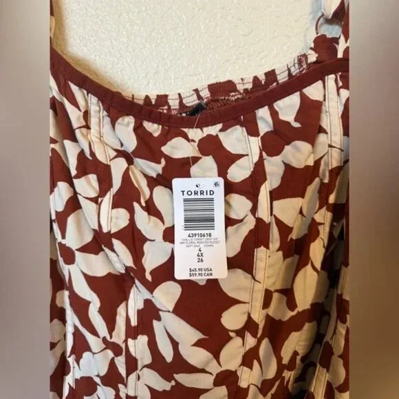 NWT TORRID FLORAL CORSET CROP TOP - SIZE 4 - Picture 4 of 12
